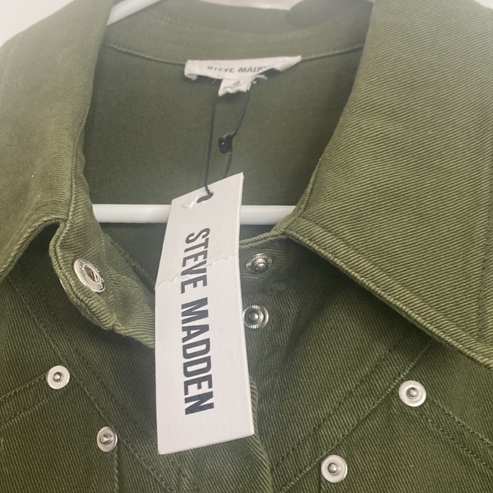 NWT…Steve Madden new with tags size 6 green denim dress - Picture 3 of 5